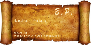 Bacher Petra névjegykártya